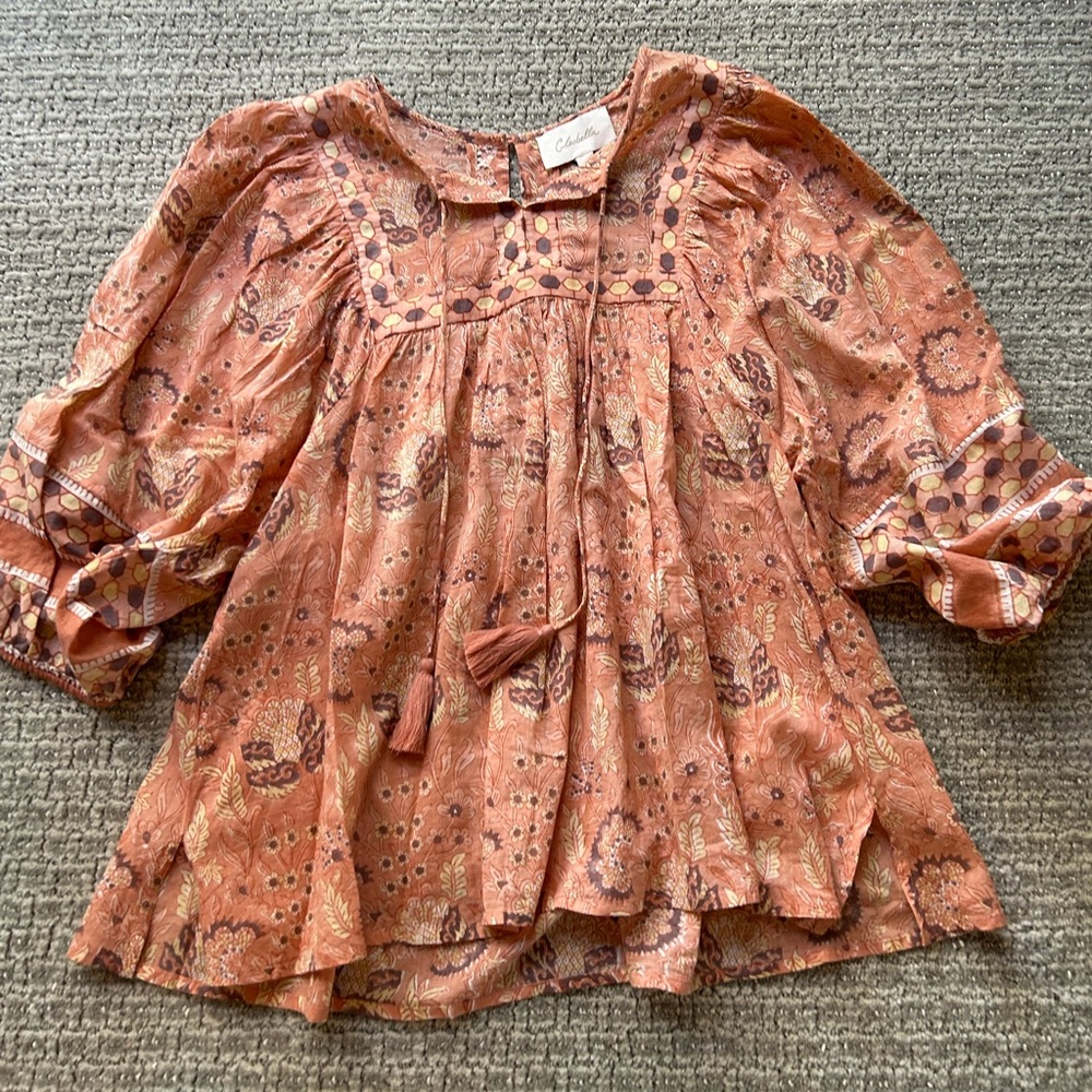 Cleobella Rust Floral Blouse